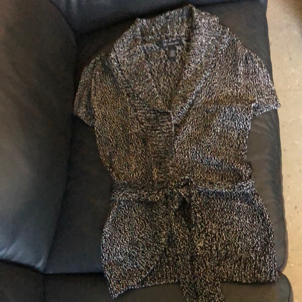INC Short Sleeve Belted Cardigan